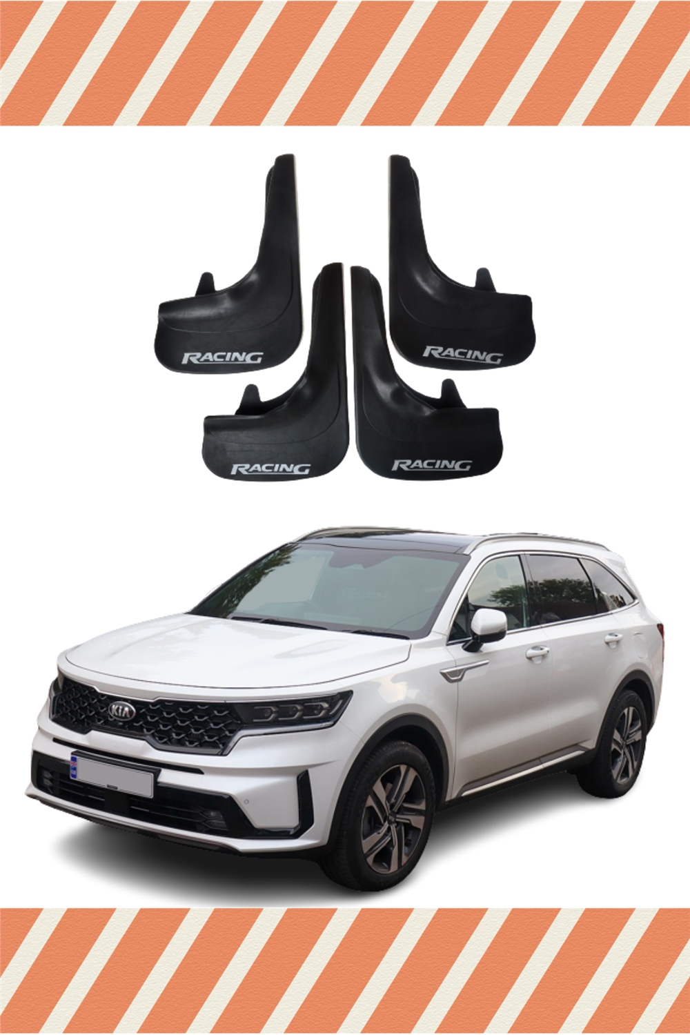 Kia Sorento Racing Yazılı 4'Lü Tozluk Çamurluk Paçalık   
