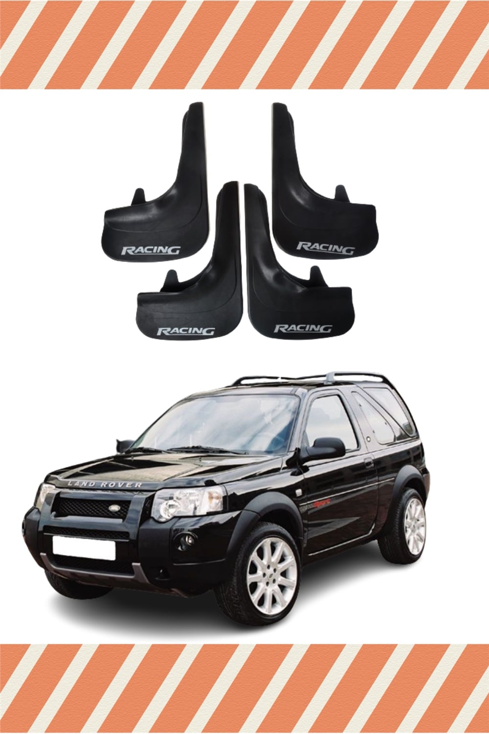 Land Rover Freelander 1 Racing Yazılı 4'Lü Tozluk Çamurluk Paçalık   