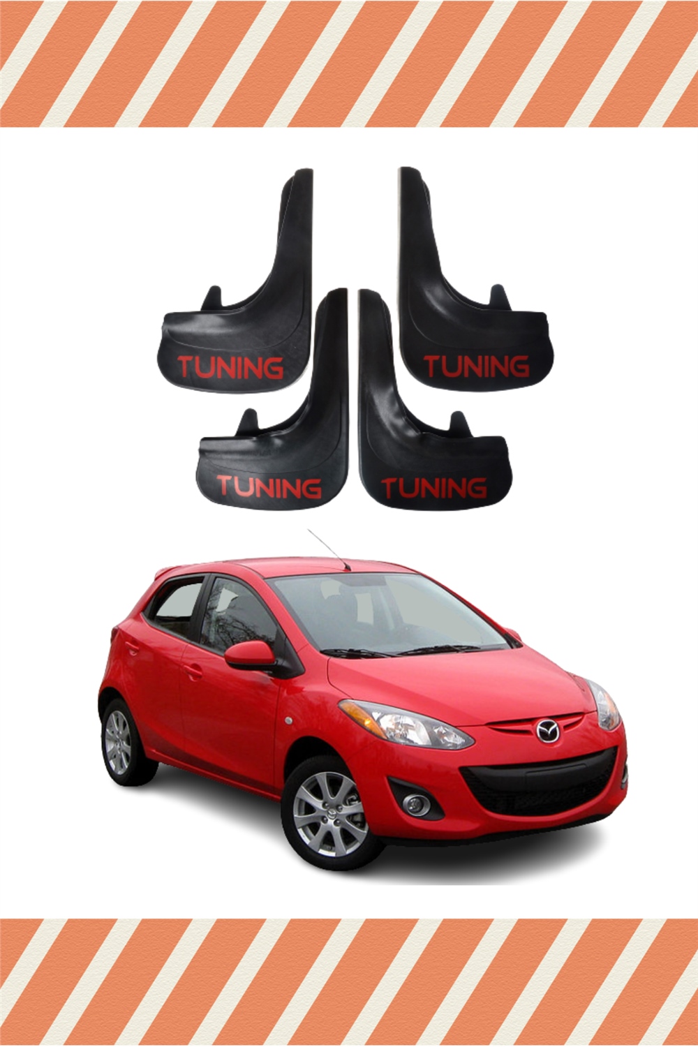 Mazda 2 Tunıng Yazılı 4'Lü Tozluk Çamurluk Paçalık   