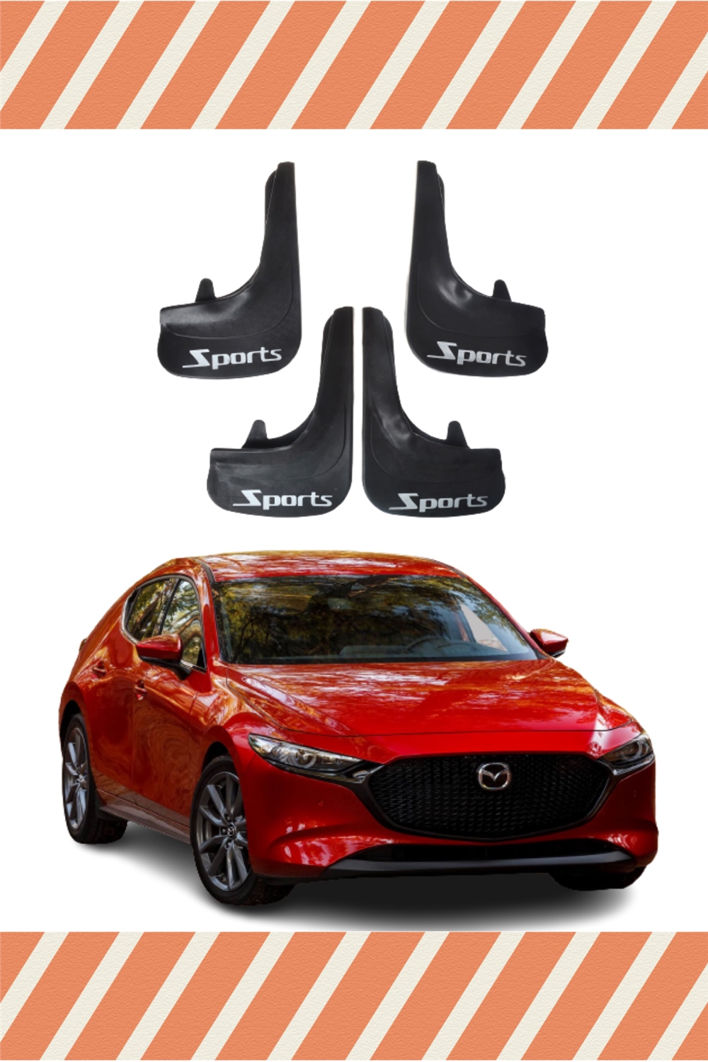 Mazda 3 Sports Yazılı 4'Lü Tozluk Çamurluk Paçalık   