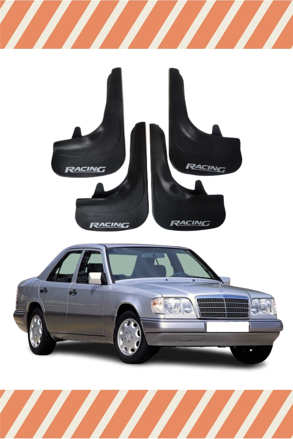 Mercedes 200E Racing Yazılı 4'Lü Tozluk Çamurluk Paçalık   