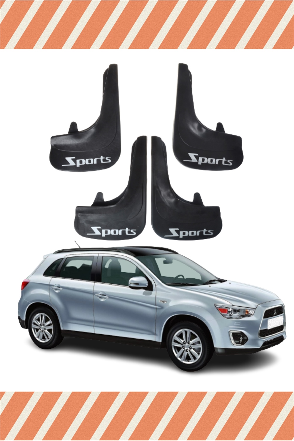 Mitsubishi Asx Sports Yazılı 4'Lü Tozluk Çamurluk Paçalık  