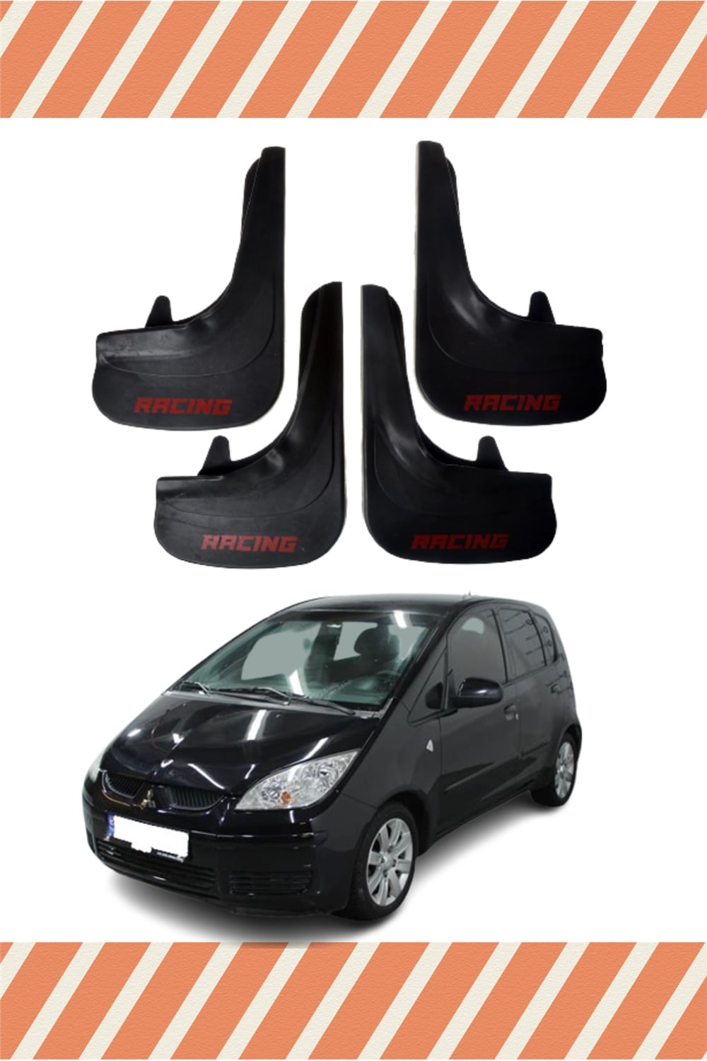 Mitsubishi Colt Racing Yazılı 4'Lü Tozluk Çamurluk Paçalık   