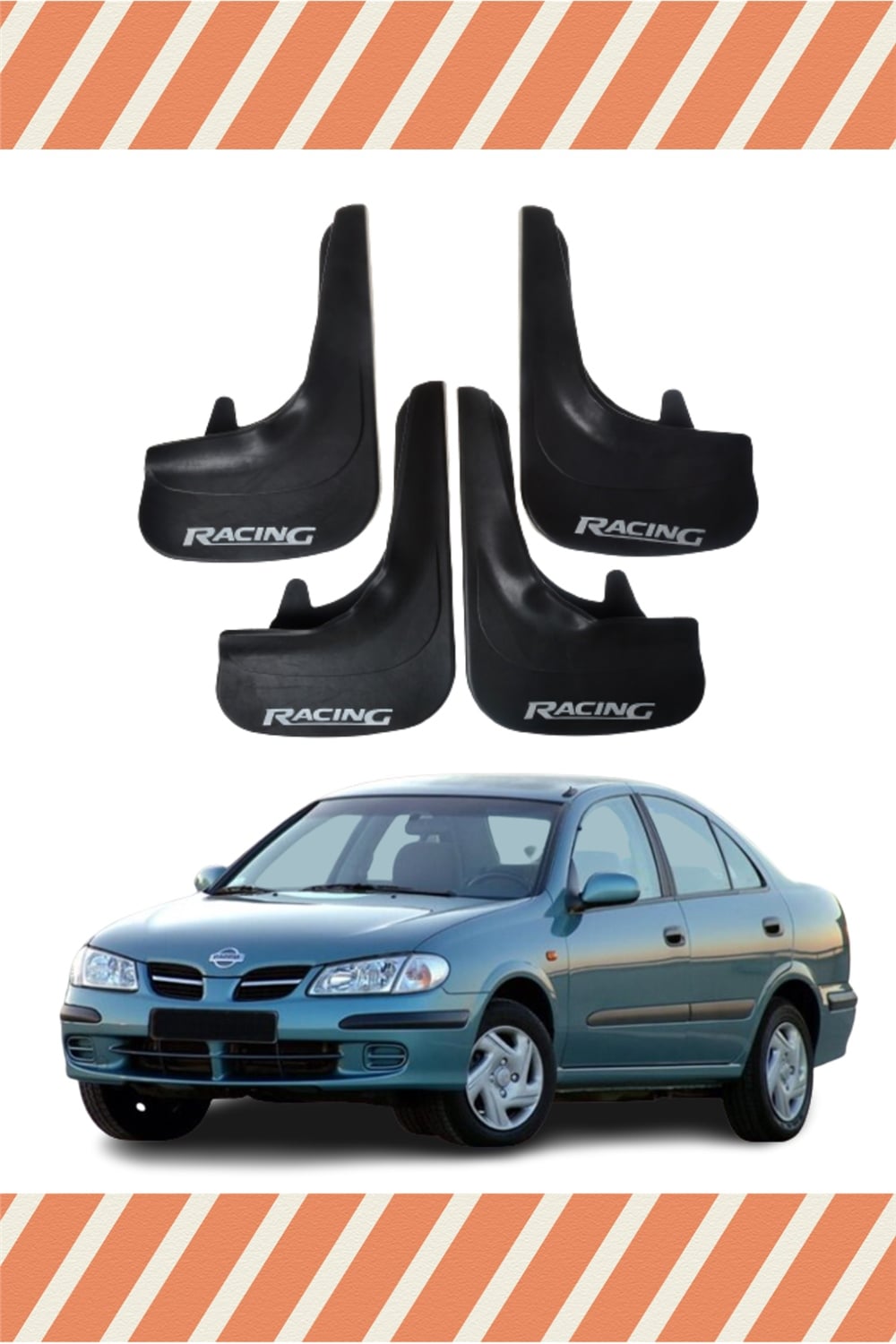 Nissan Almera Racing Yazılı 4'Lü Tozluk Çamurluk Paçalık   