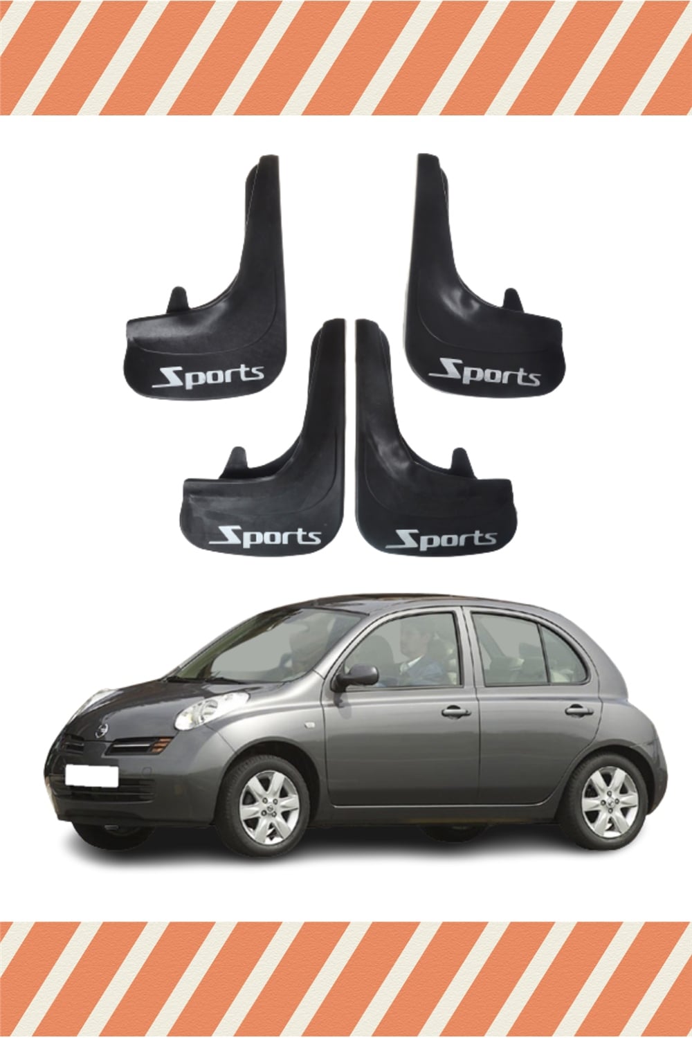 Nissan Micra Sports Yazılı 4'Lü Tozluk Çamurluk Paçalık  