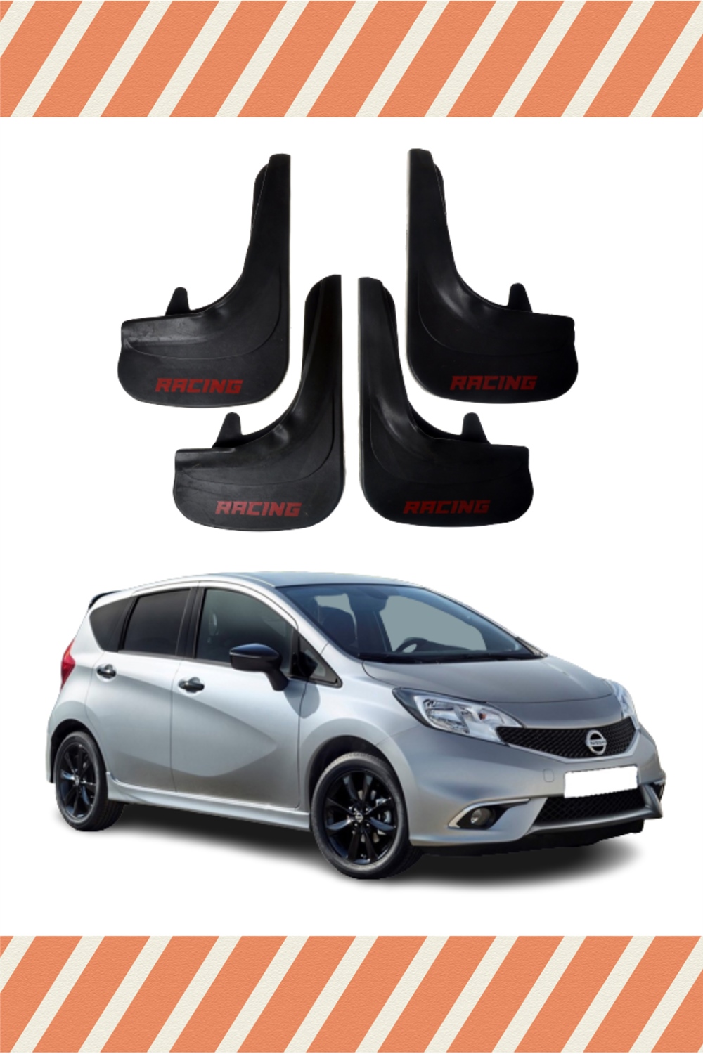 Nissan Note Racing Yazılı 4'Lü Tozluk Çamurluk Paçalık   