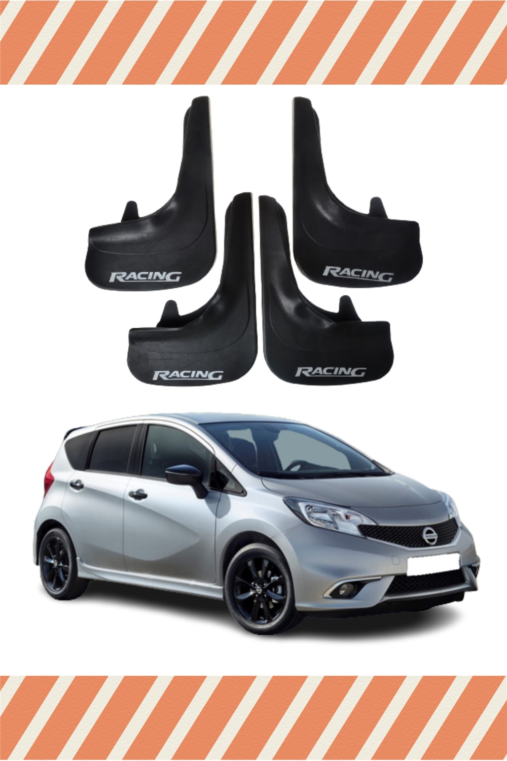 Nissan Note Racing Yazılı 4'Lü Tozluk Çamurluk Paçalık   