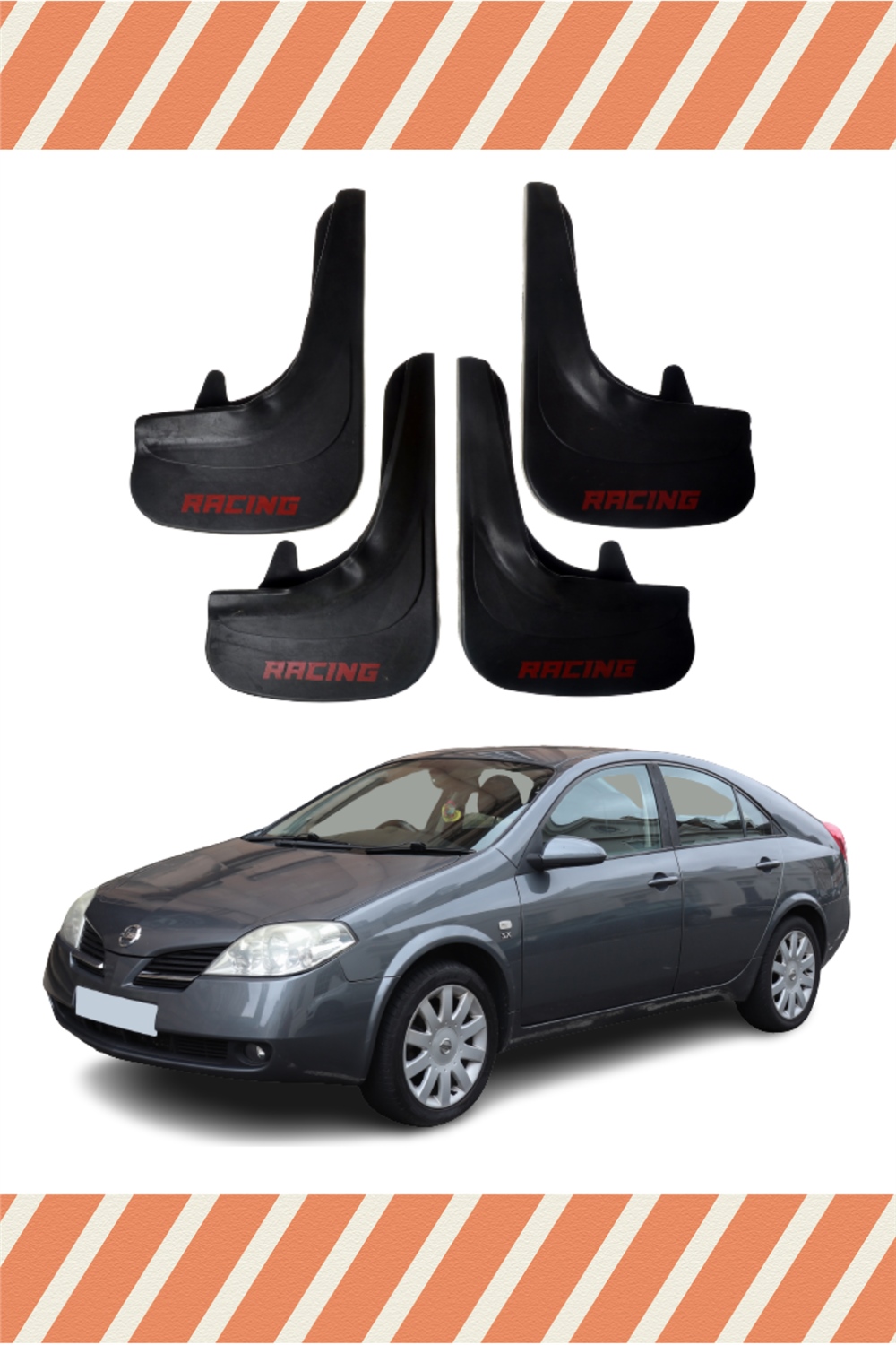 Nissan Primera Racing Yazılı 4'Lü Tozluk Çamurluk Paçalık   