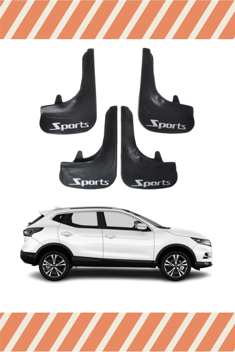 Nissan Qashaqai Sports Yazılı 4'Lü Tozluk Çamurluk Paçalık  
