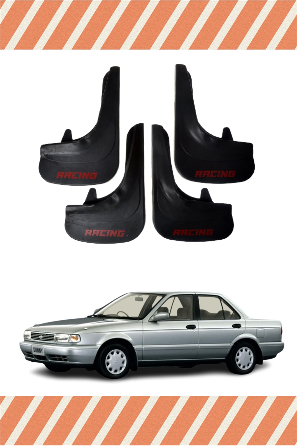 Nissan Sunny Racing Yazılı 4'Lü Tozluk Çamurluk Paçalık 