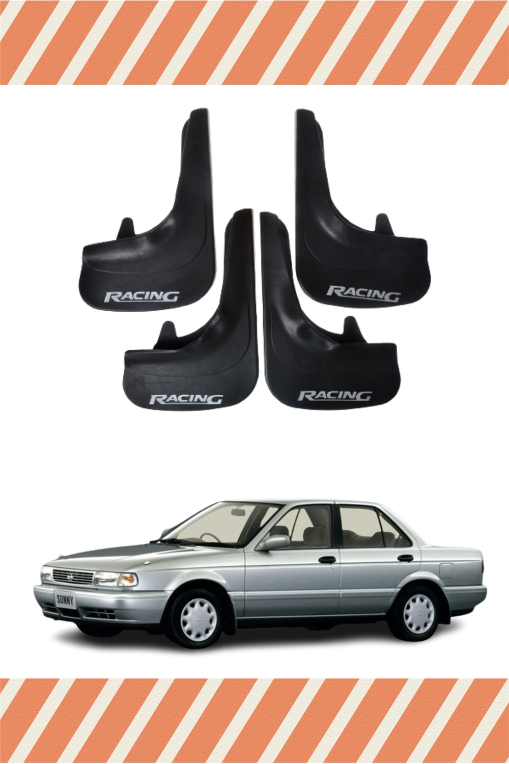 Nissan Sunny Racing Yazılı 4'Lü Tozluk Çamurluk Paçalık 