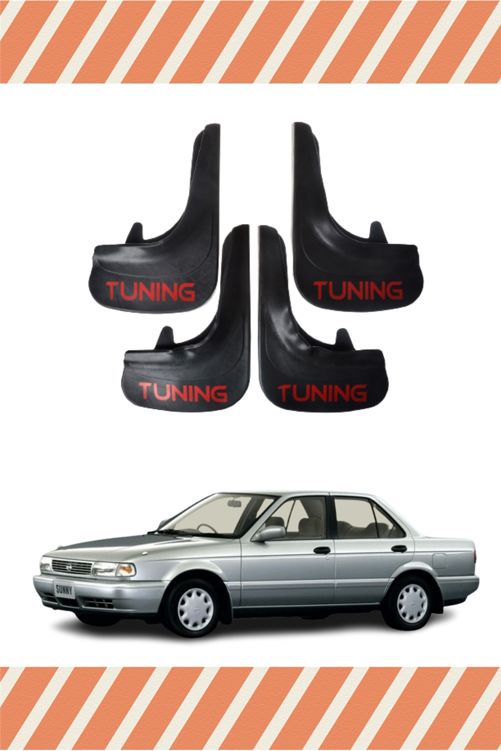 Nissan Sunny Tunıng Yazılı 4'Lü Tozluk Çamurluk Paçalık  