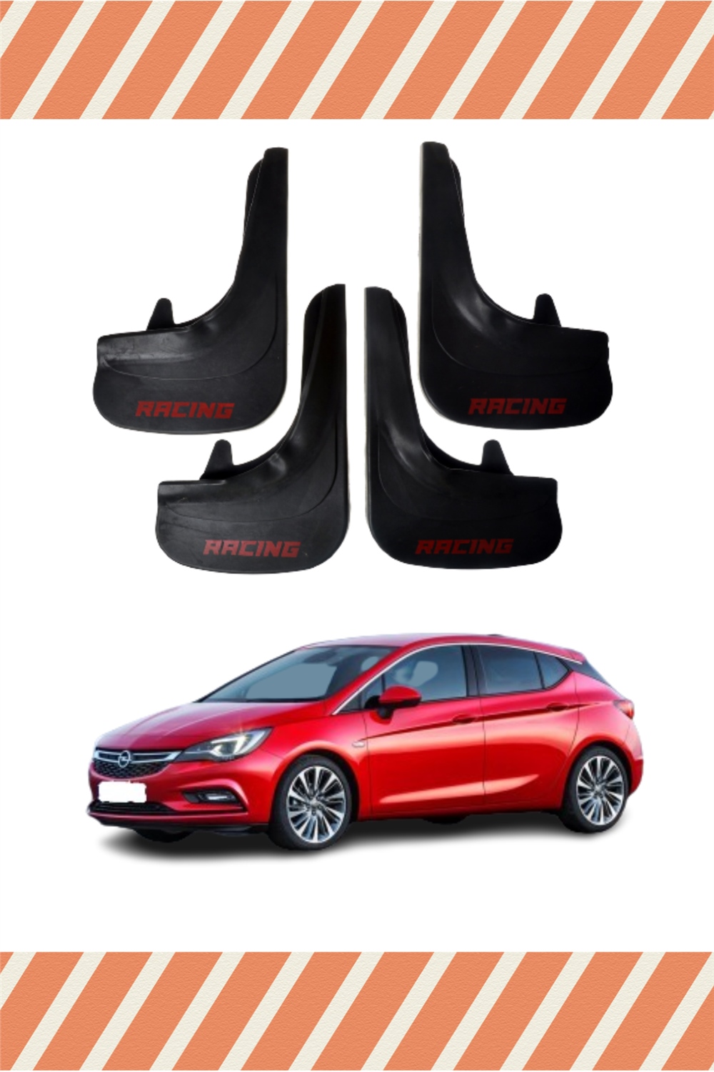 Opel Asrta K Hb 2015-2020 Racing Yazılı 4'Lü Tozluk Çamurluk Paçalık 