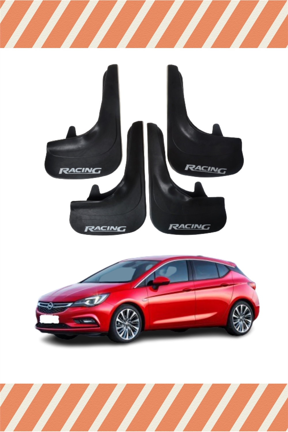 Opel Asrta K Hb 2015-2020 Racing Yazılı 4'Lü Tozluk Çamurluk Paçalık 