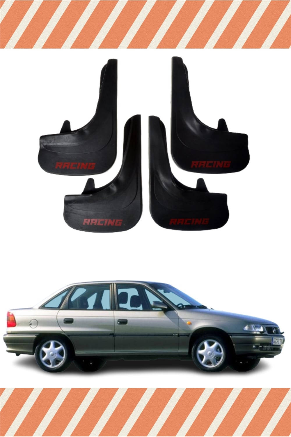 Opel Astra F Sd 1991-2007 Racing Yazılı 4'Lü Tozluk Çamurluk Paçalık 