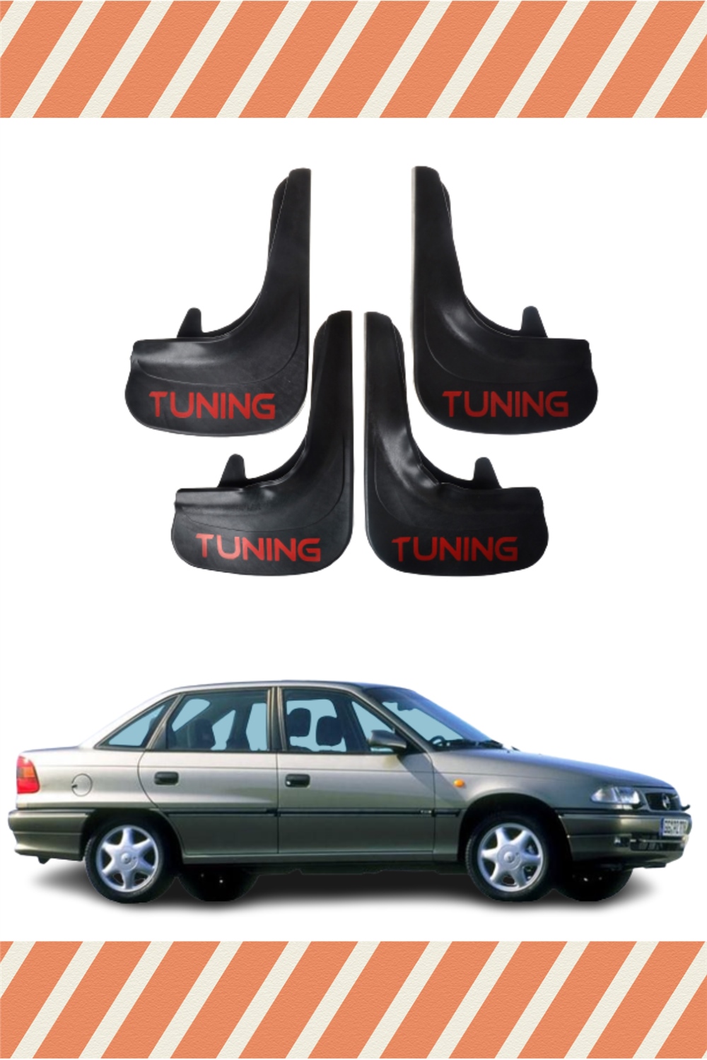 Opel Astra F Sd 1991-2007 Tunıng Yazılı 4'Lü Tozluk Çamurluk Paçalık  