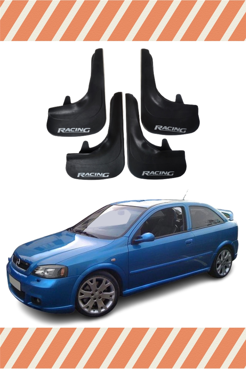Opel Astra G 1998-2009 Racing Yazılı 4'Lü Tozluk Çamurluk Paçalık 