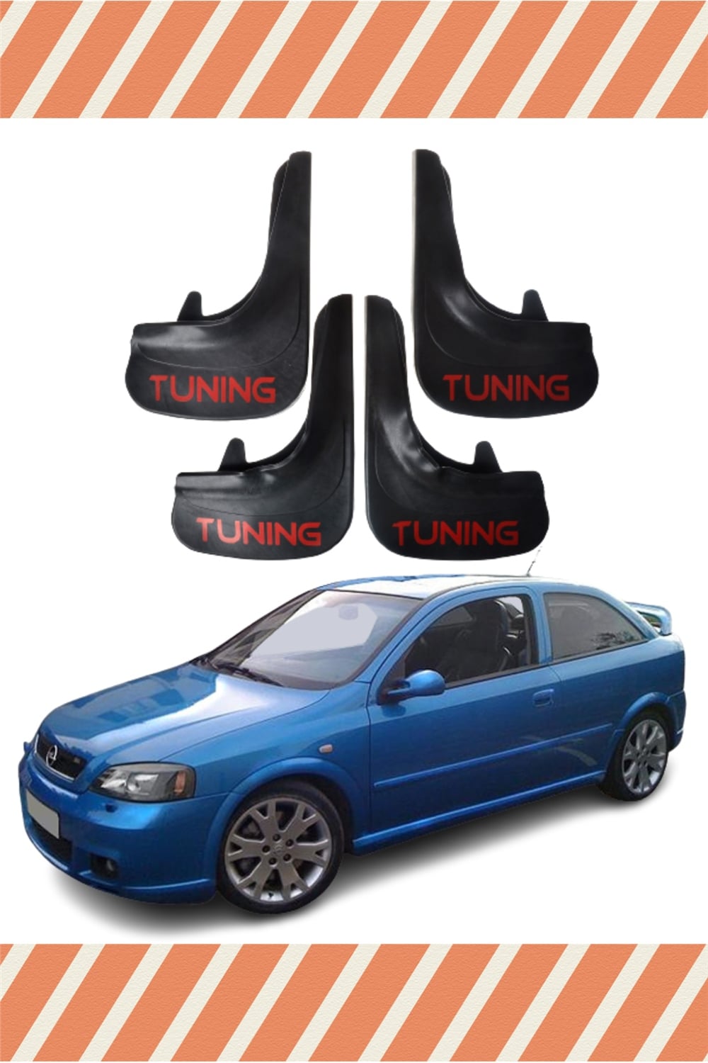 Opel Astra G 1998-2009 Tunıng Yazılı 4'Lü Tozluk Çamurluk Paçalık  