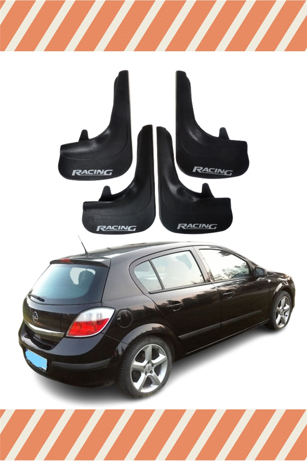 Opel Astra H Hb 2004-2015 Racing Yazılı 4'Lü Tozluk Çamurluk Paçalık 