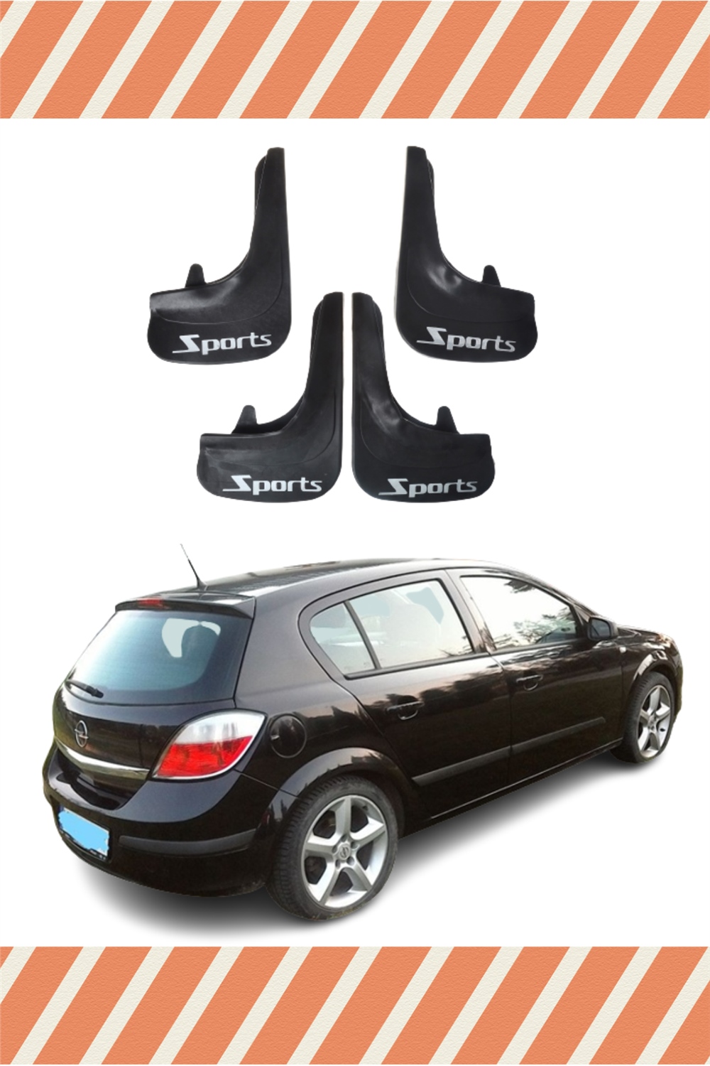 Opel Astra H Hb 2004-2015 Sports Yazılı 4'Lü Tozluk Çamurluk Paçalık  