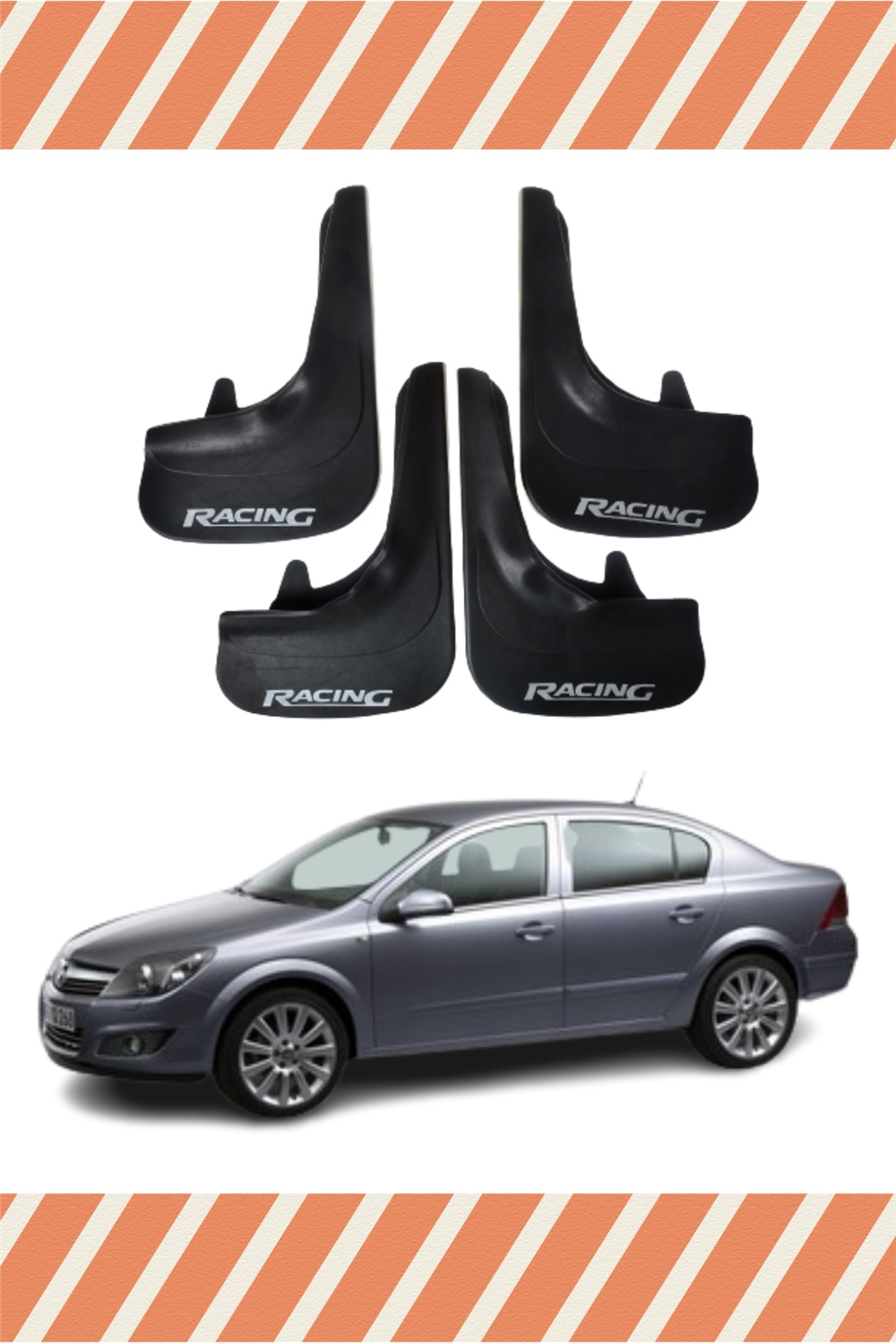 Opel Astra H Sd 2008-2017 Racing Yazılı 4'Lü Tozluk Çamurluk Paçalık 