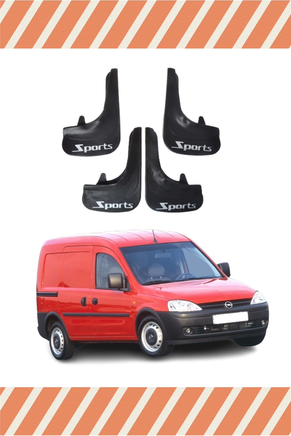 Opel Combo 2001-2013 Sports Yazılı 4'Lü Tozluk Çamurluk Paçalık 