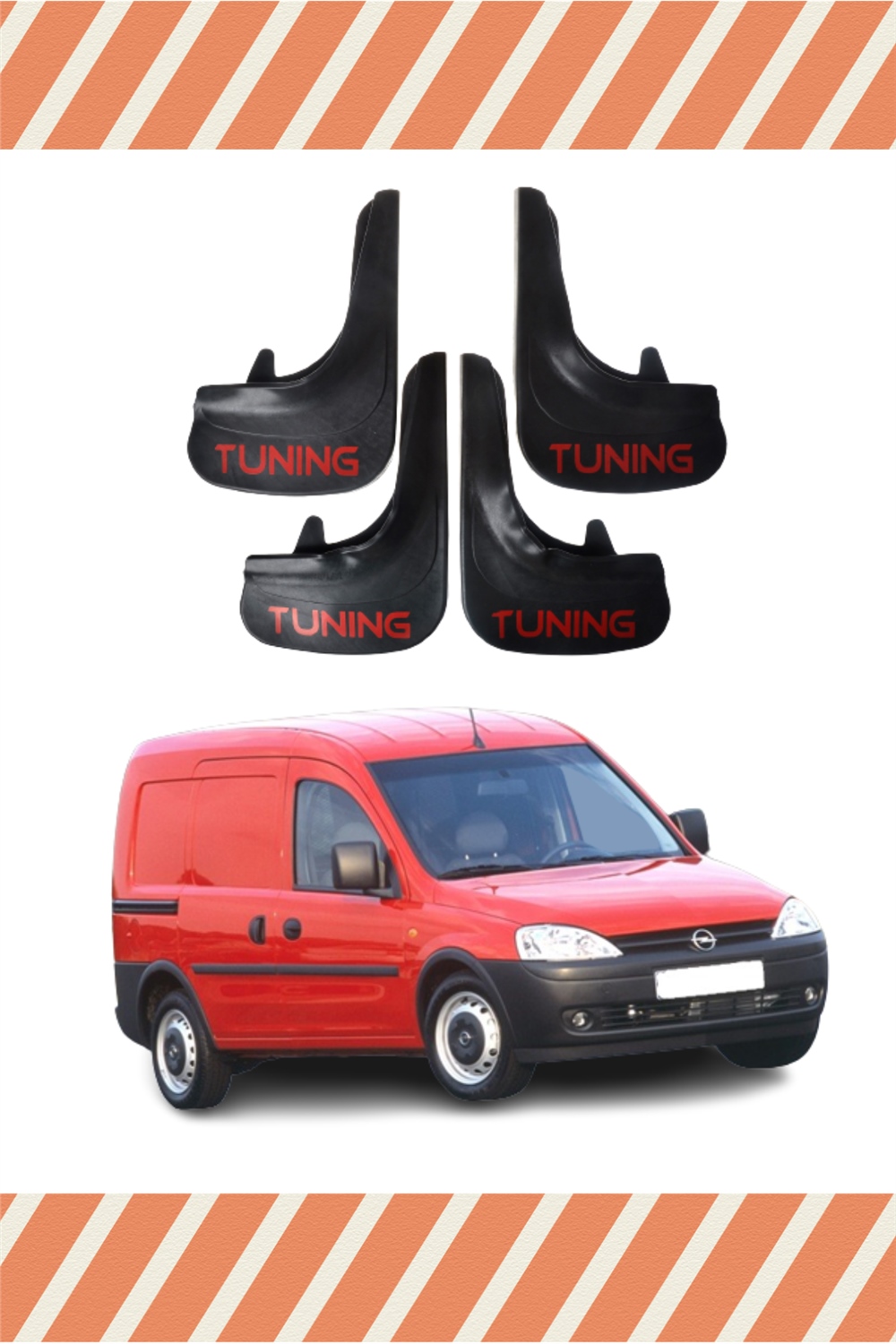 Opel Combo 2001-2013 Tunıng Yazılı 4'Lü Tozluk Çamurluk Paçalık 