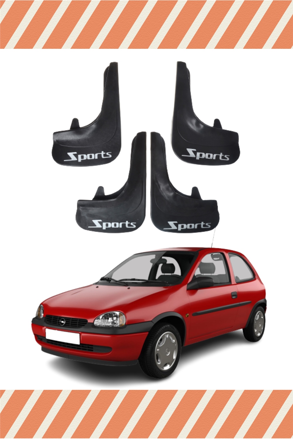 Opel Corsa B 1993-2000 Sports Yazılı 4'Lü Tozluk Çamurluk Paçalık 