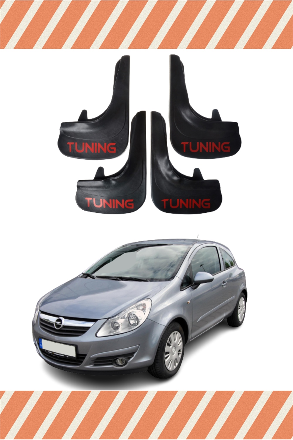 Opel Corsa D-E 2007-2014 Tunıng Yazılı 4'Lü Tozluk Çamurluk Paçalık 
