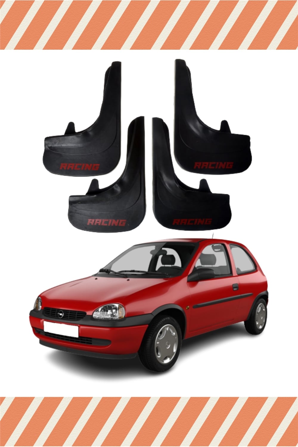 Opel Corsa Racing Yazılı 4'Lü Tozluk Çamurluk Paçalık 