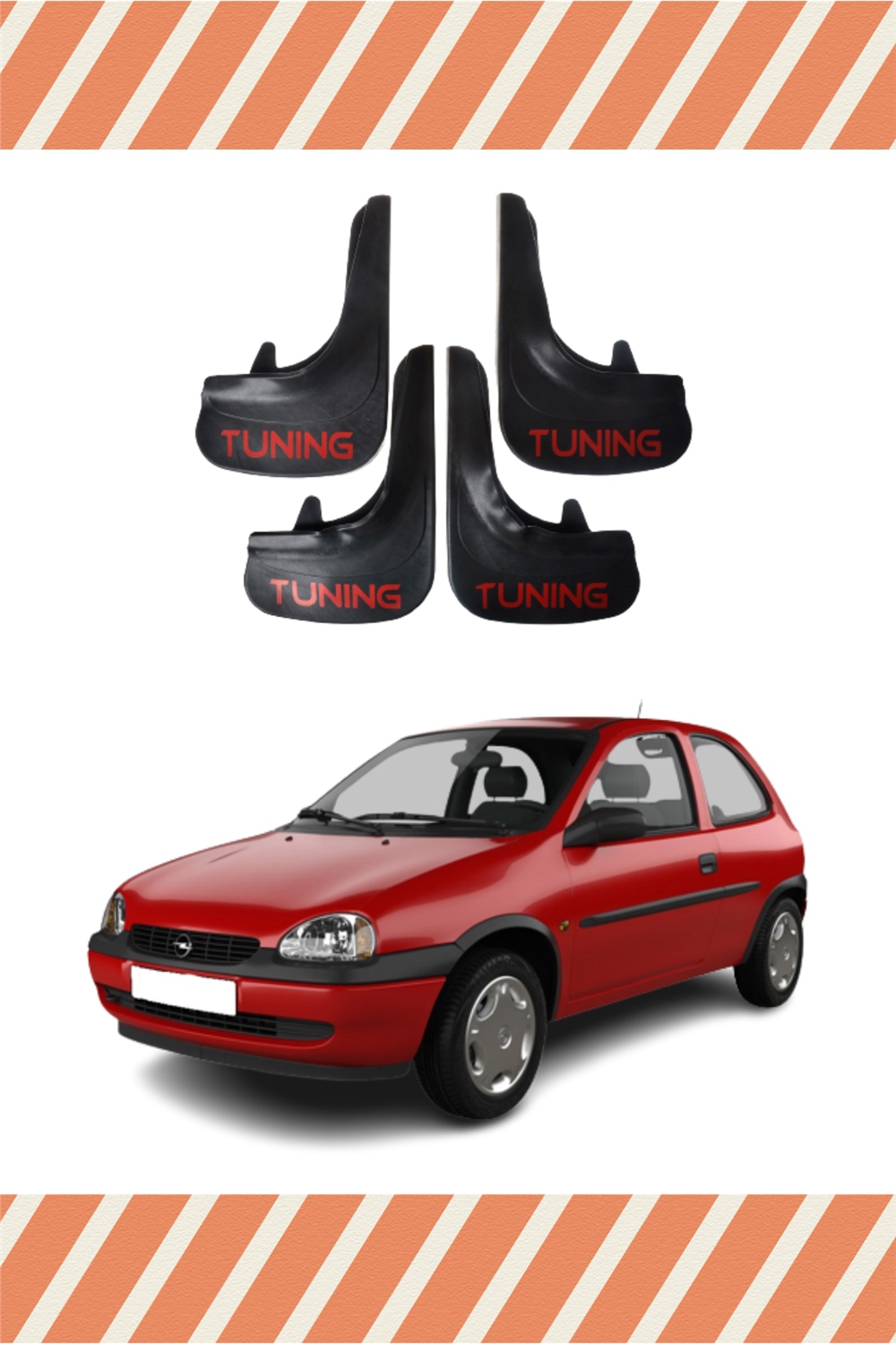 Opel Corsa  Tunıng Yazılı 4'Lü Tozluk Çamurluk Paçalık 