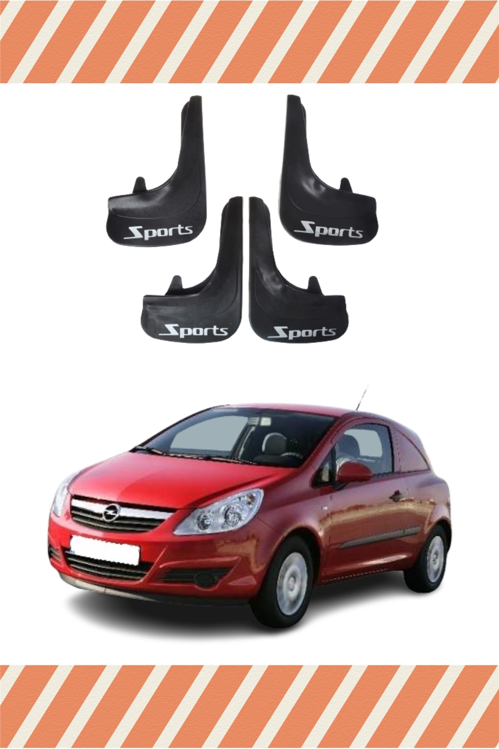 Opel Corsa Van 2007-2014 Sports Yazılı 4'Lü Tozluk Çamurluk Paçalık 