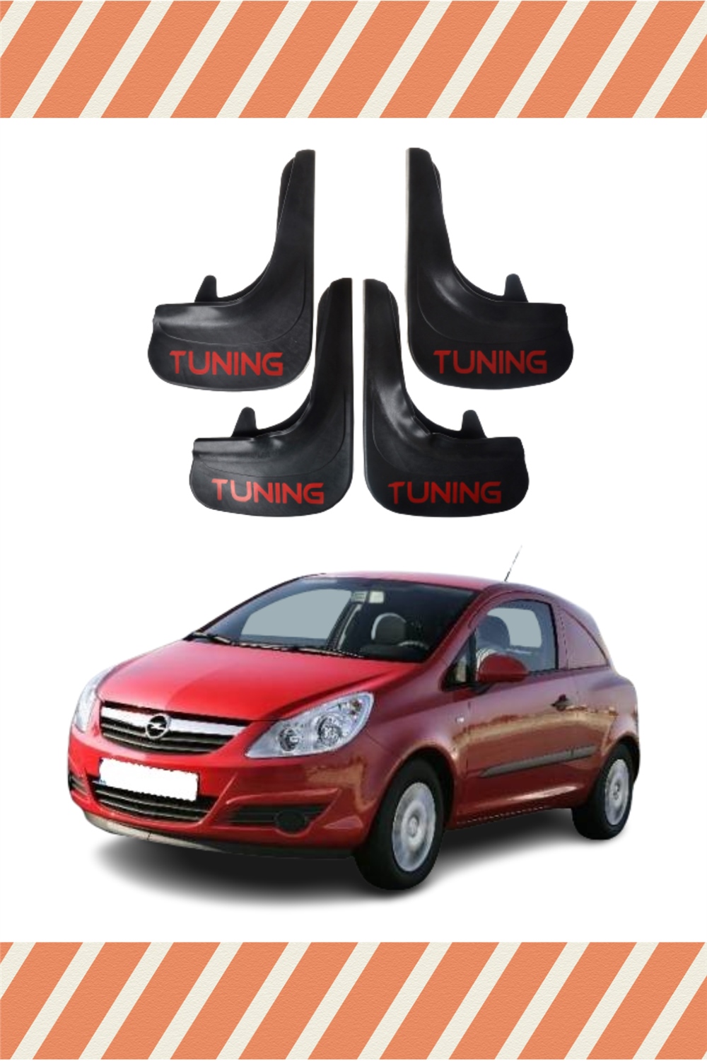 Opel Corsa Van 2007-2014 Tunıng Yazılı 4'Lü Tozluk Çamurluk Paçalık 