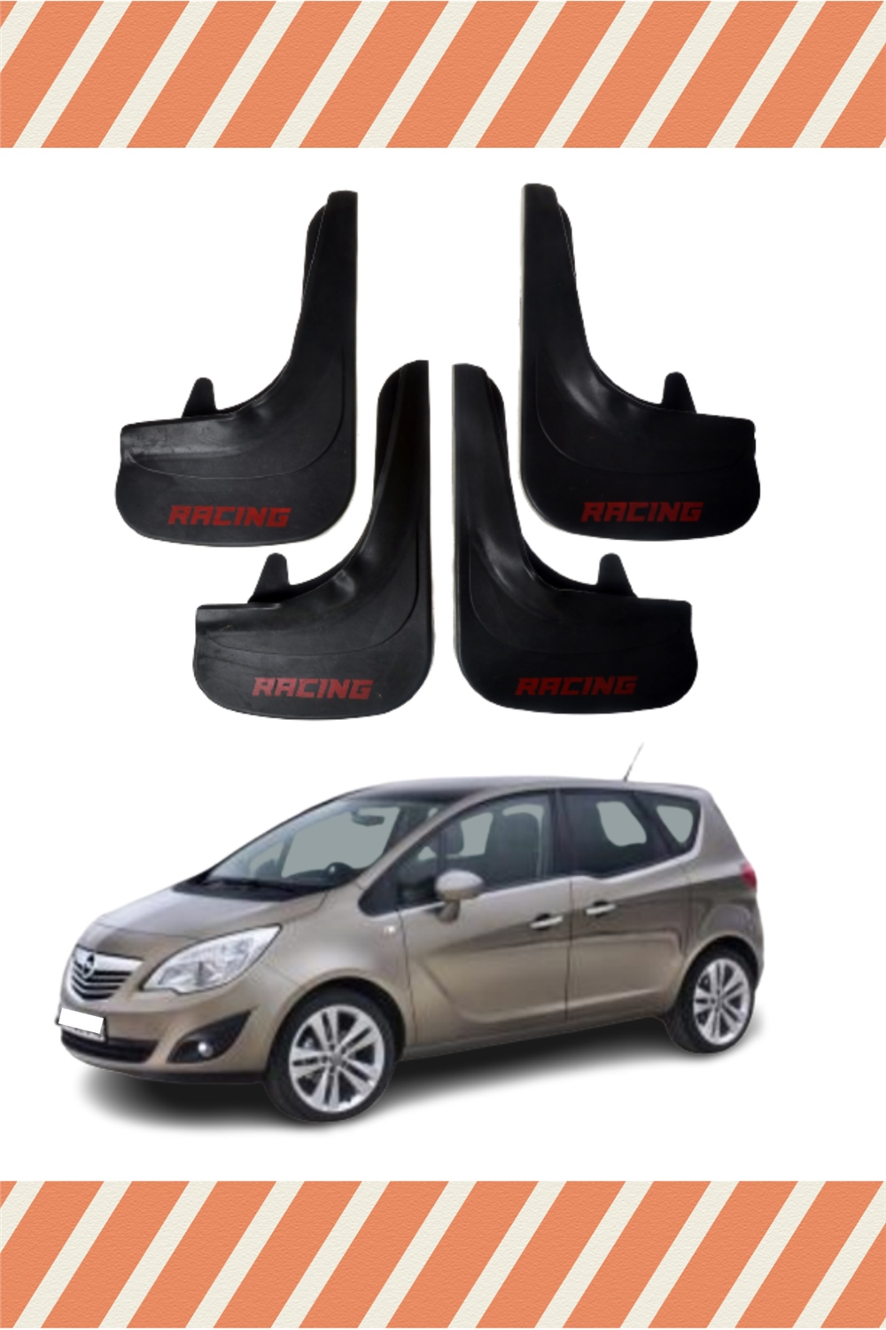 Opel Meriva Racing Yazılı 4'Lü Tozluk Çamurluk Paçalık 