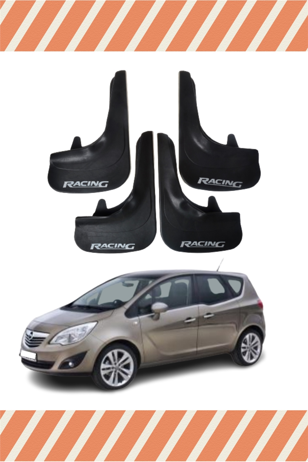 Opel Meriva Racing Yazılı 4'Lü Tozluk Çamurluk Paçalık 