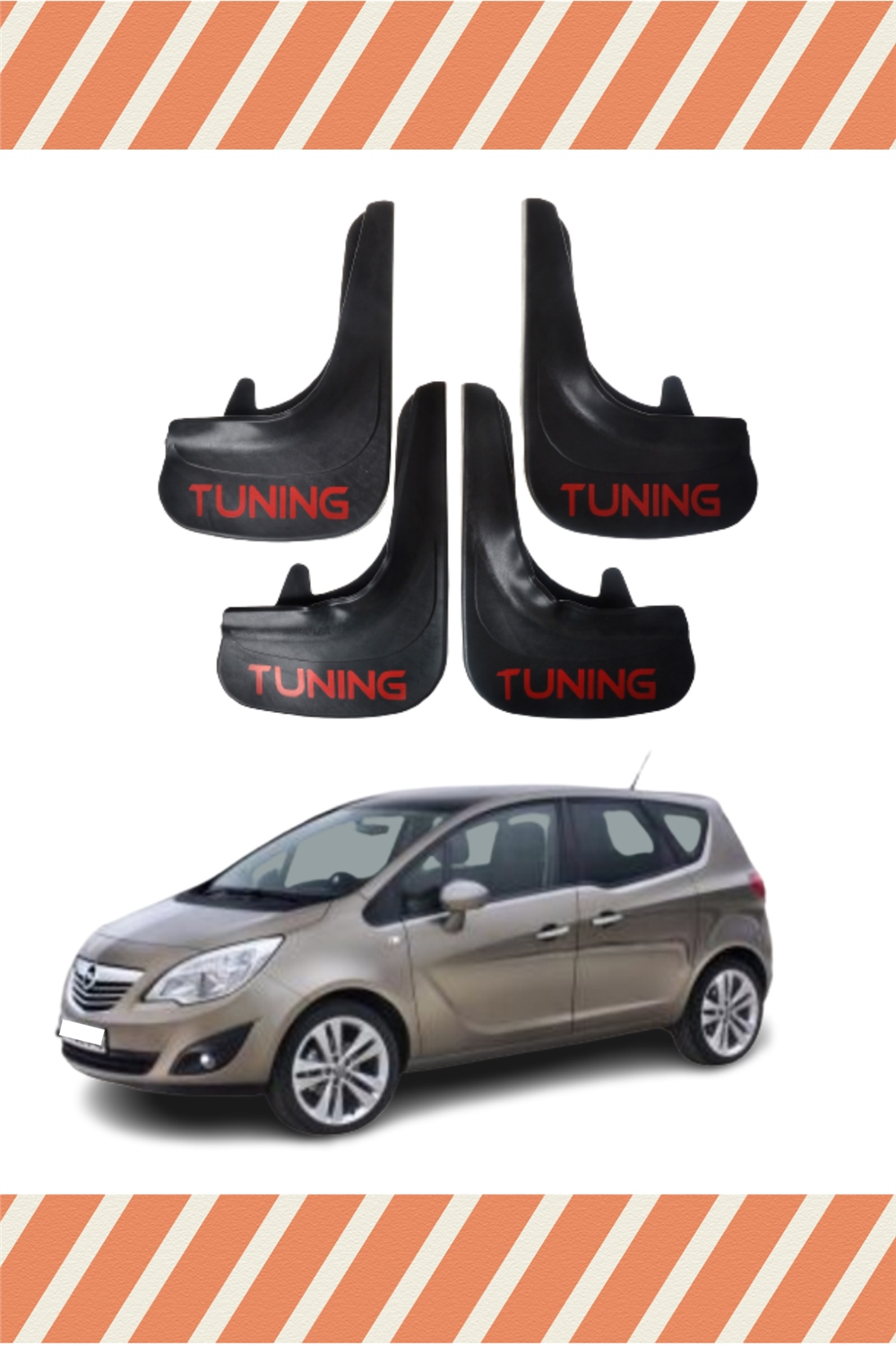 Opel Meriva Tunıng Yazılı 4'Lü Tozluk Çamurluk Paçalık 