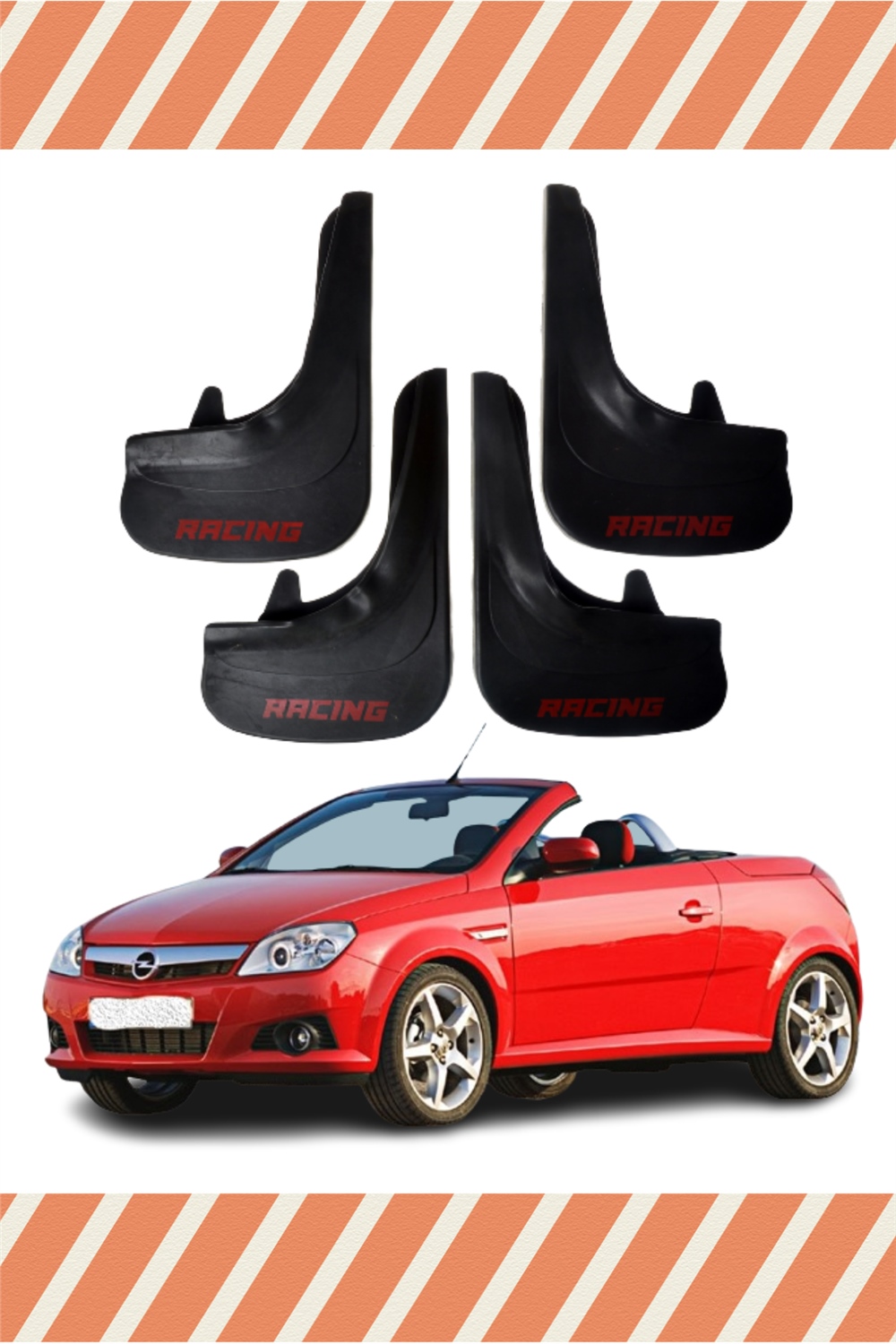 Opel Tigra Racing Yazılı 4'Lü Tozluk Çamurluk Paçalık 