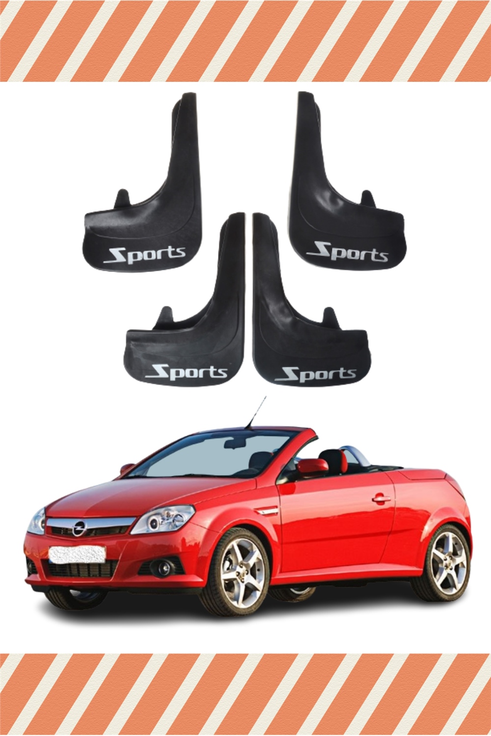 Opel Tigra Sports Yazılı 4'Lü Tozluk Çamurluk Paçalık 
