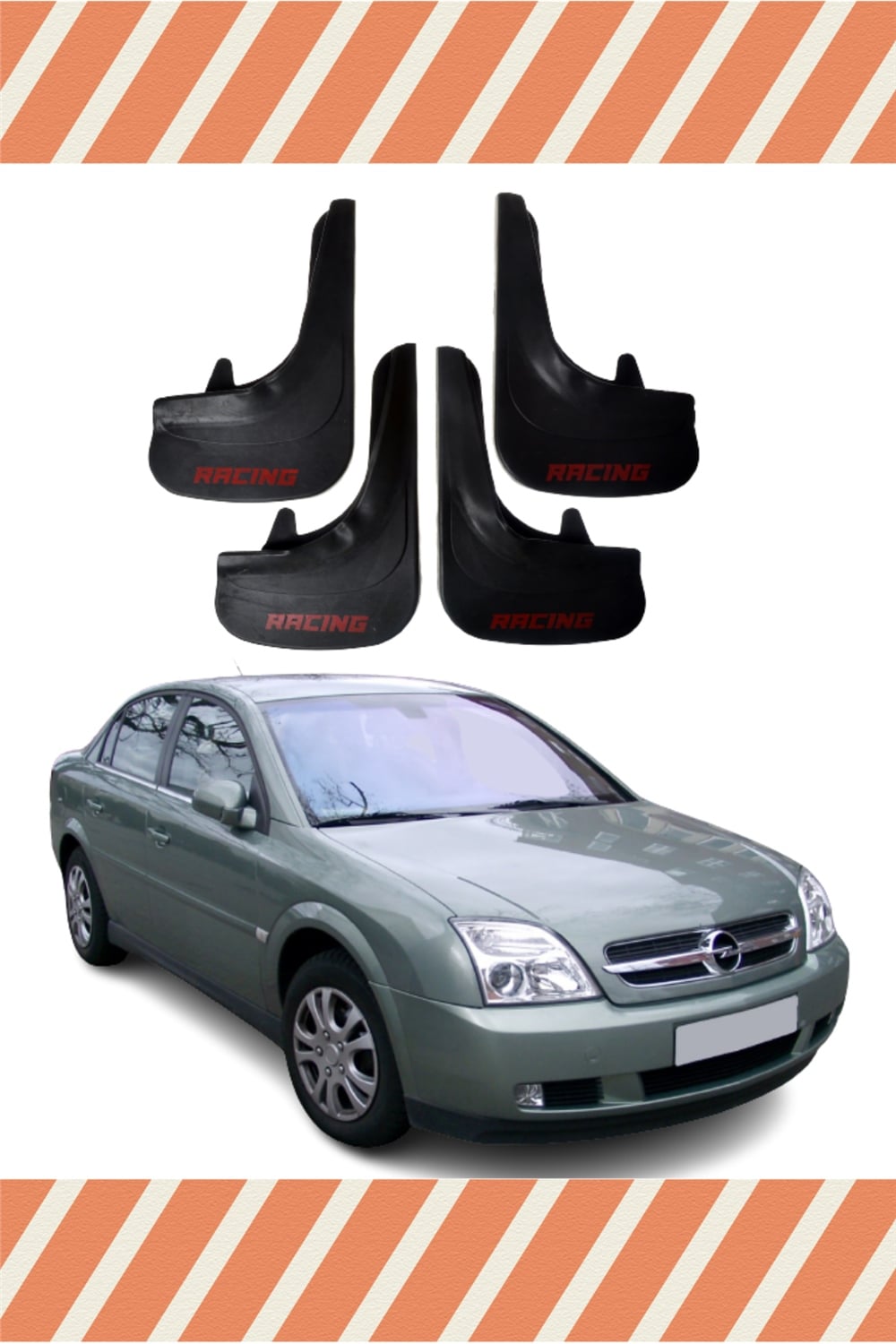 Opel Vectra C 2002-2018 Racing Yazılı 4'Lü Tozluk Çamurluk Paçalık 