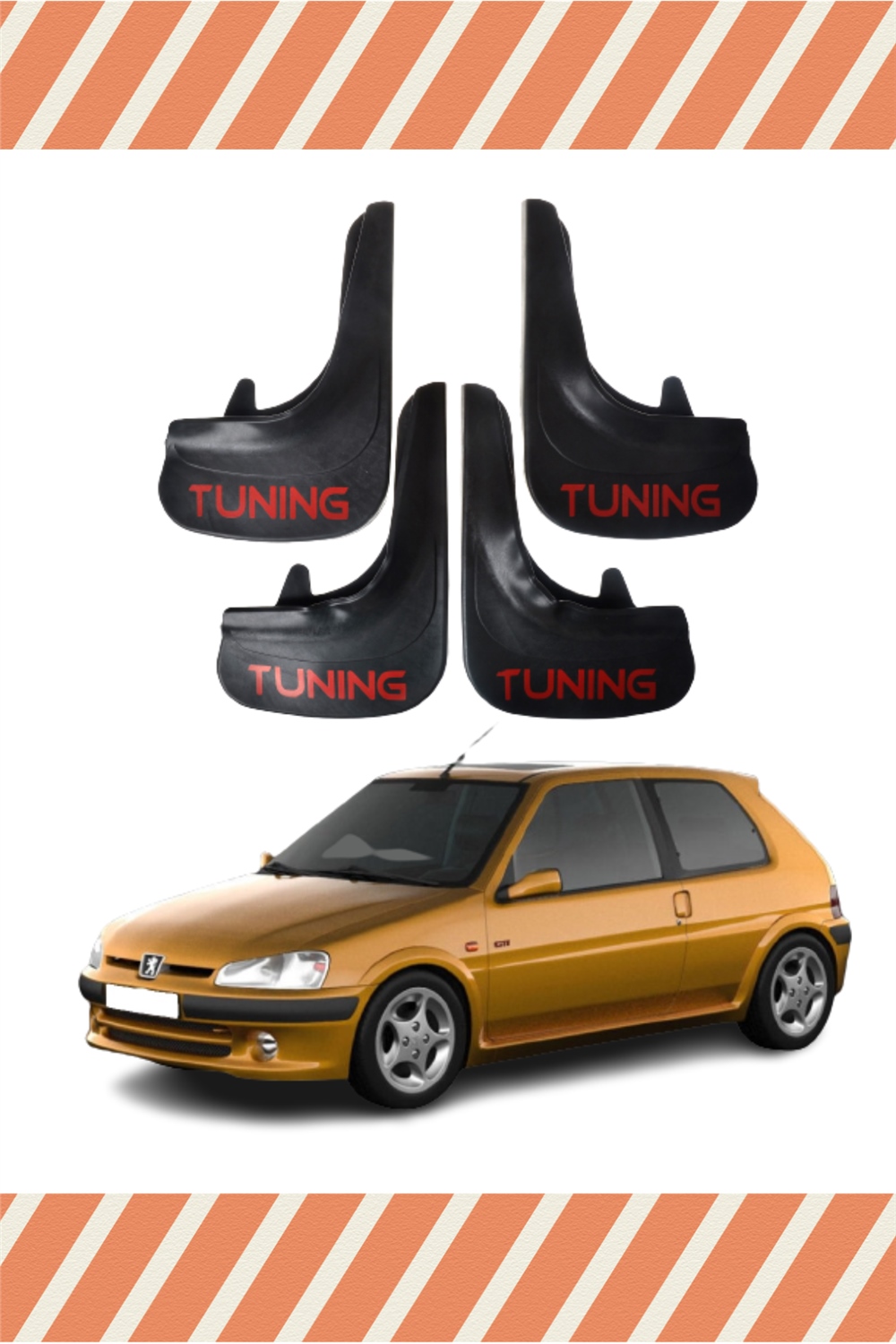 Peugeot 106 Tunıng Yazılı 4'Lü Tozluk Çamurluk Paçalık 