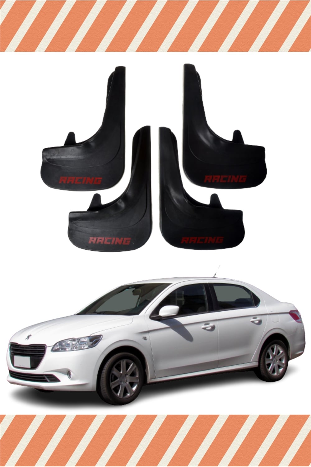 Peugeot 301 Racing Yazılı 4'Lü Tozluk Çamurluk Paçalık 