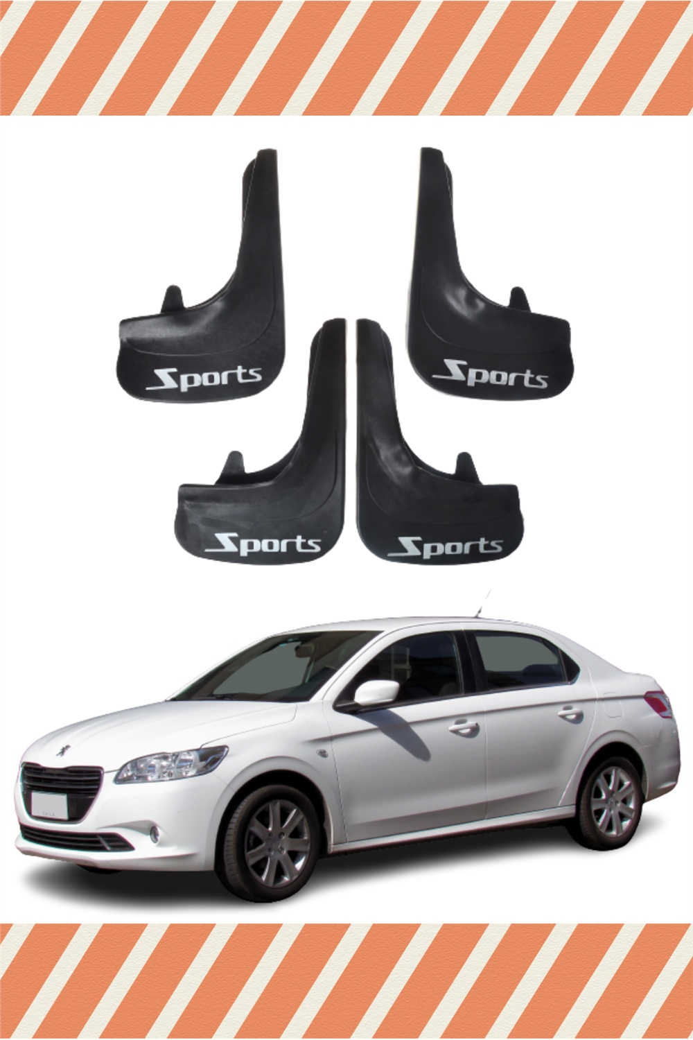 Peugeot 301 Sports Yazılı 4'Lü Tozluk Çamurluk Paçalık 