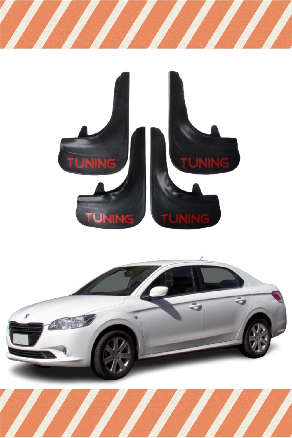 Peugeot 301 Tunıng Yazılı 4'Lü Tozluk Çamurluk Paçalık 