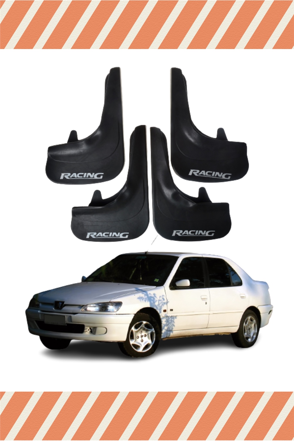 Peugeot 306 Sd Tüm Kasalar Racing Yazılı 4'Lü Tozluk Çamurluk Paçalık 