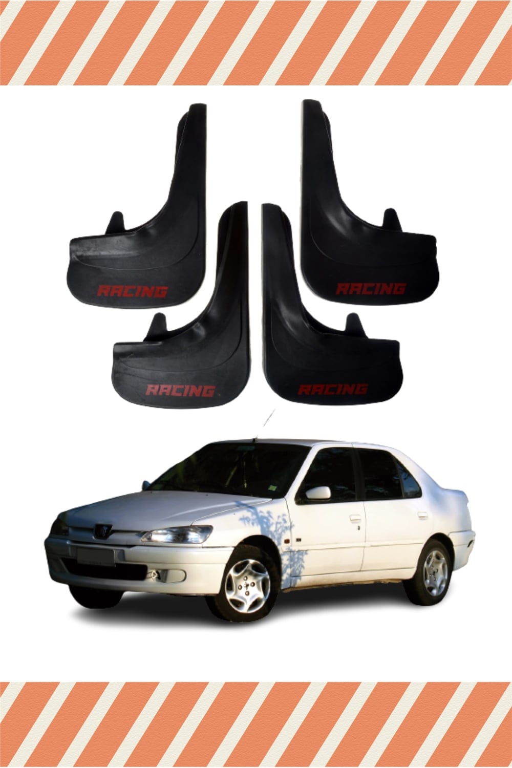 Peugeot 306 Sd Tüm Kasalar Racing Yazılı 4'Lü Tozluk Çamurluk Paçalık 