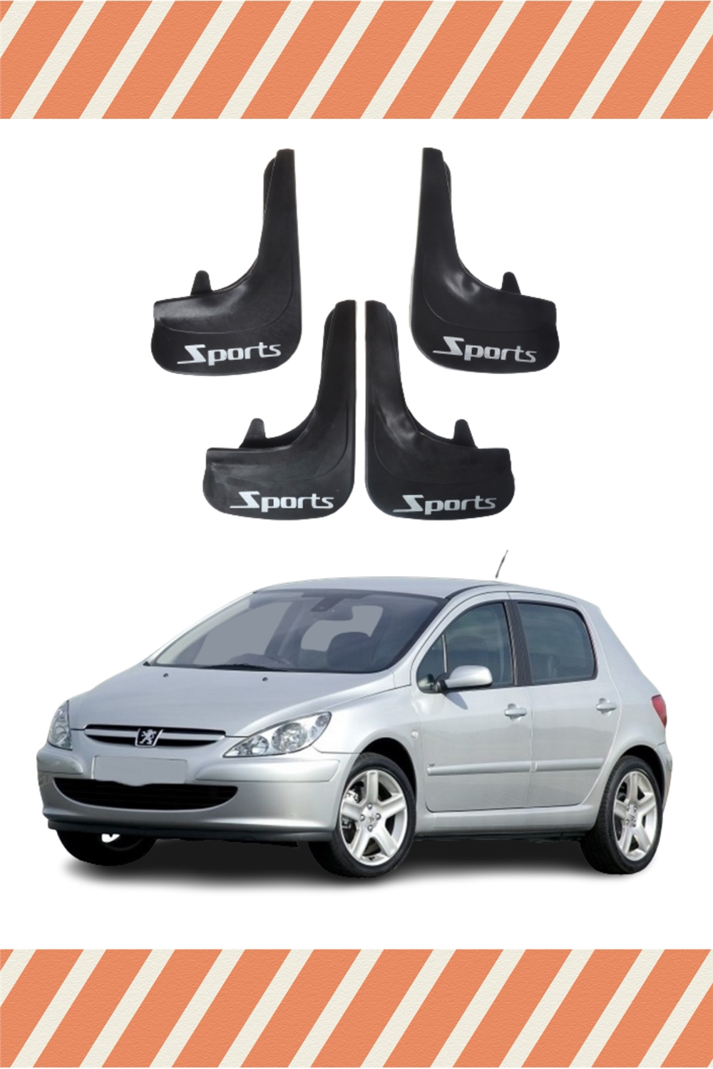 Peugeot 307 Sports Yazılı 4'Lü Tozluk Çamurluk Paçalık 