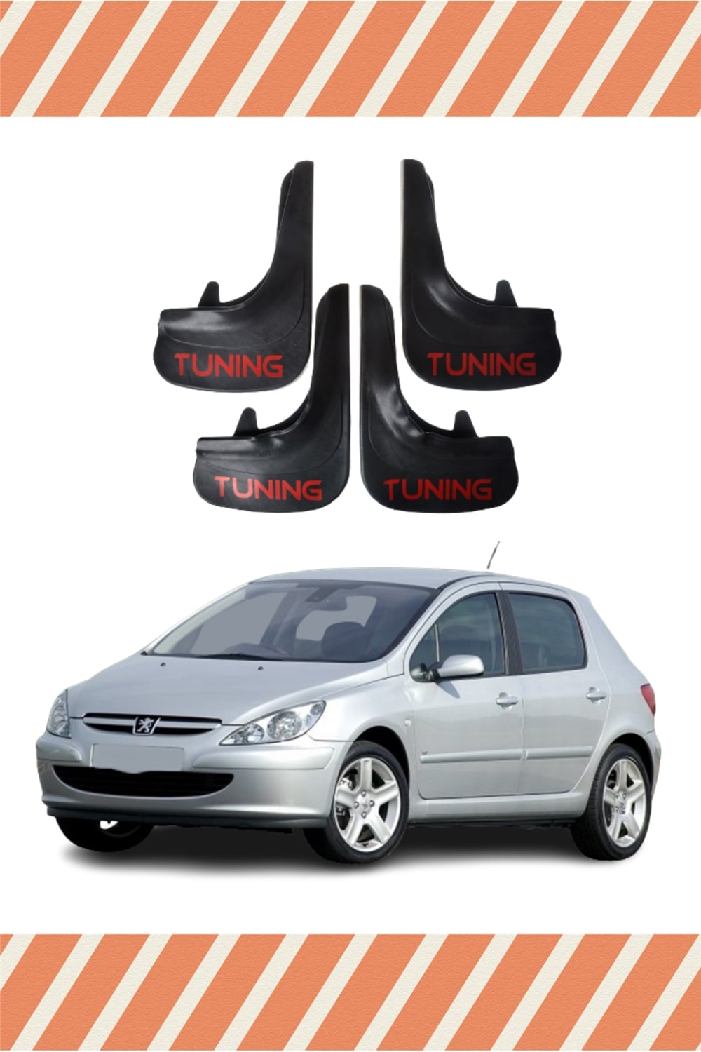 Peugeot 307 Tunıng Yazılı 4'Lü Tozluk Çamurluk Paçalık 