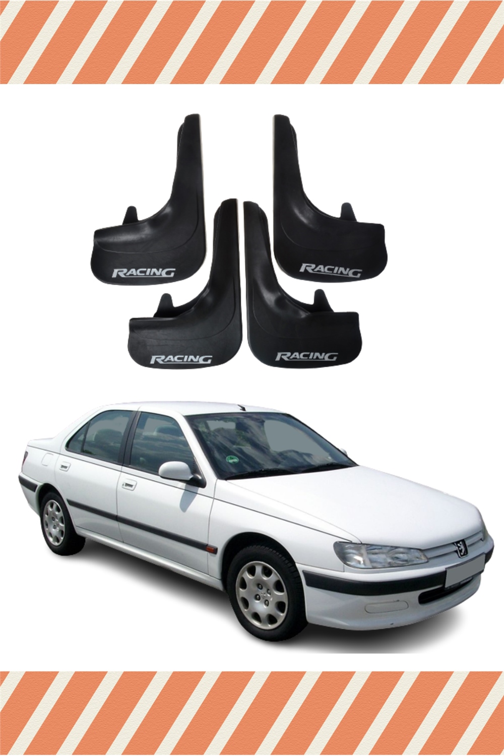 Peugeot 406 Racing Yazılı 4'Lü Tozluk Çamurluk Paçalık 