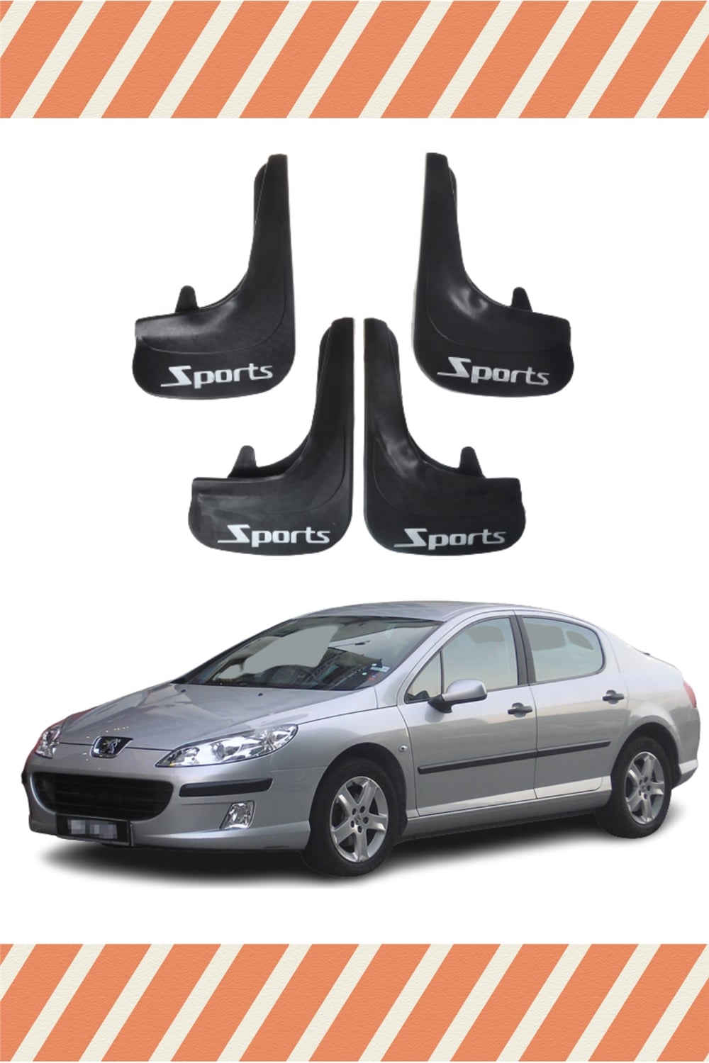 Peugeot 407 Sports Yazılı 4'Lü Tozluk Çamurluk Paçalık 
