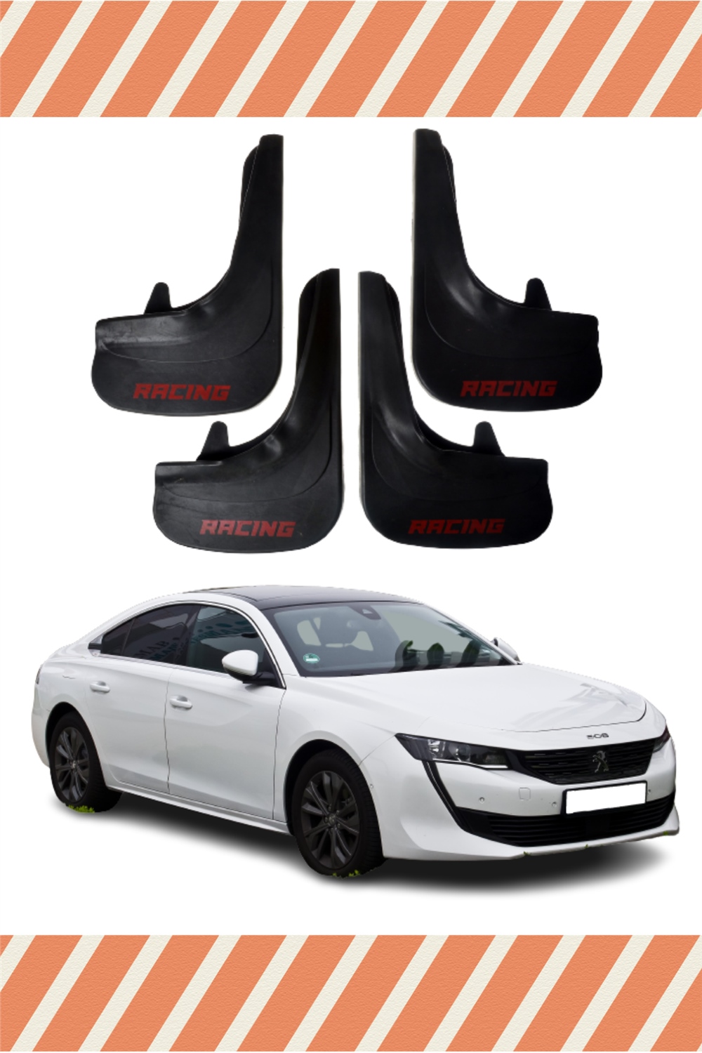 Peugeot 508 Racing Yazılı 4'Lü Tozluk Çamurluk Paçalık 